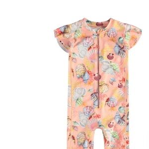 Colorful Seashell Print Baby Romper